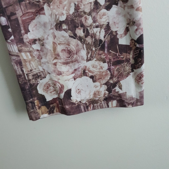 Ben Sherman Dusty Pink Floral Women's Tapered Pants Size 12 - Picture 2 of 8